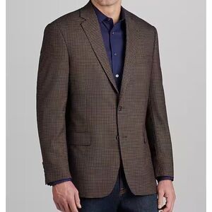 42L Jos A‎ Bank Sportcoat Blazer Jacket Traditional Fit Brown D060351 168G